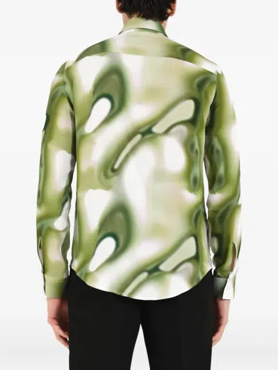 Patrizia Pepe Abstract-print Shirt In Green