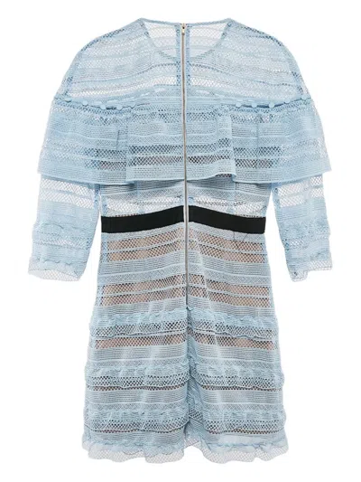 Pre-owned Self-portrait Lace Frill Mini Dress