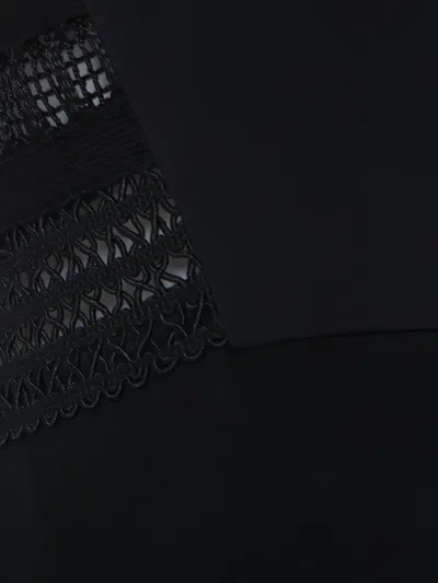 Pre-owned Simkhai Peplum Lace-trim Top In Black