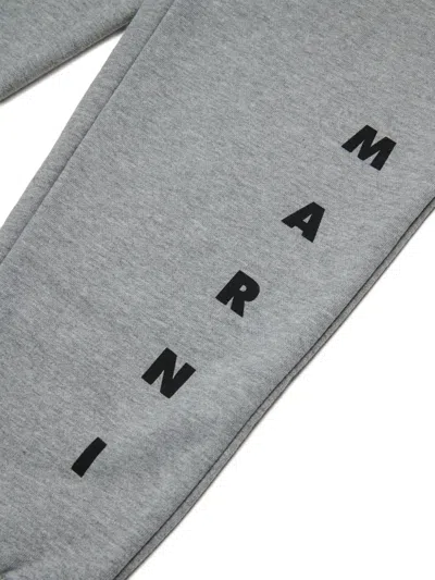 Marni Logo-detail Sweatpants In Gray