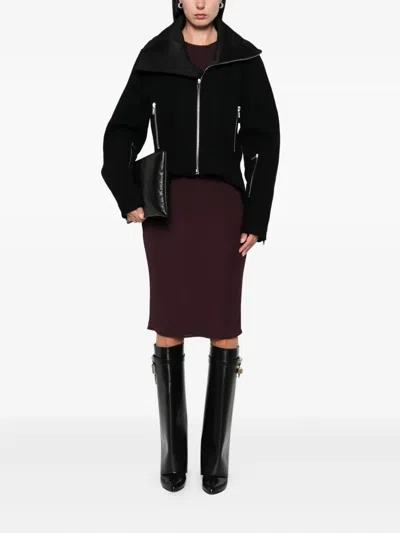 Rick Owens Tailored Jacket With High Collar And Long Sleeves In Black