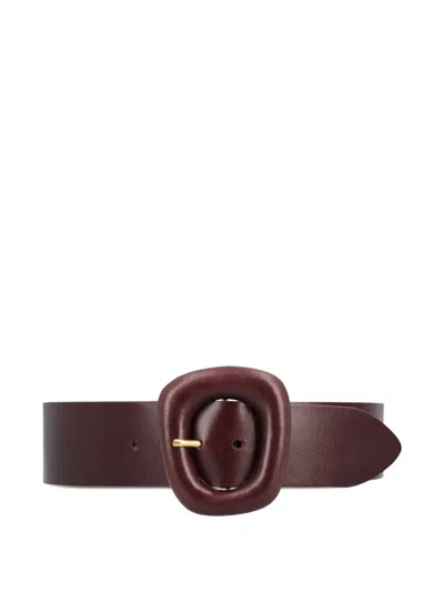 Saint Laurent Sculpted-buckle Leather Belt