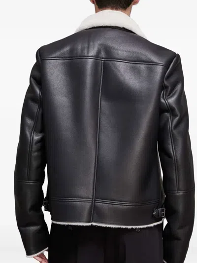 Patrizia Pepe Shearling-collar Jacket In Black