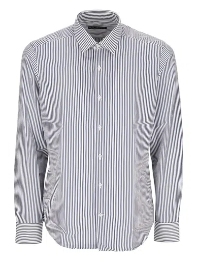 Raf Moore Pinstripe Shirt In Gray