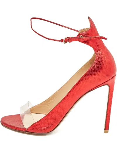 Pre-owned Francesco Russo Ankle-strap Leather Pumps In Red