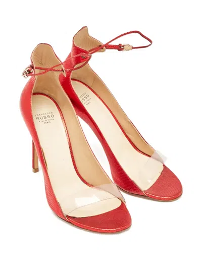 Pre-owned Francesco Russo Ankle-strap Leather Pumps In Red