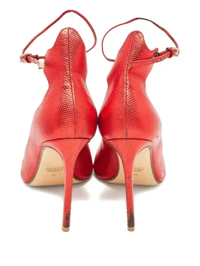 Pre-owned Francesco Russo Ankle-strap Leather Pumps In Red