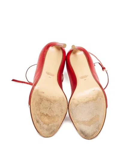 Pre-owned Francesco Russo Ankle-strap Leather Pumps In Red