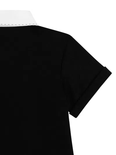 Dolce & Gabbana Short-sleeve Polo Romper In Black