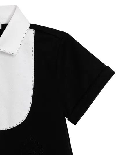 Dolce & Gabbana Short-sleeve Polo Romper In Black