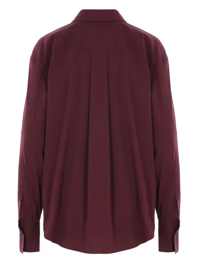 Brunello Cucinelli Flap-pocket Shirt In Burgundy