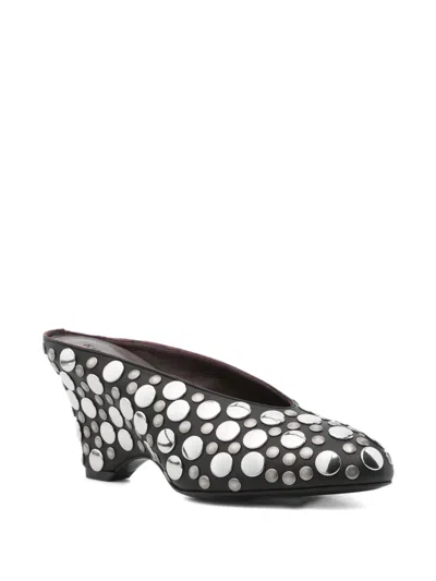 Khaite 70mm Metallic-studded Heeled Mules