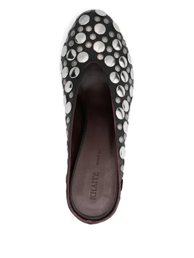 Khaite 70mm Metallic-studded Heeled Mules