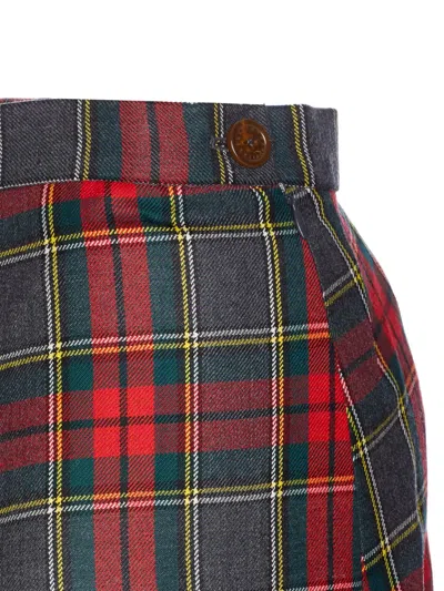 Vivienne Westwood Asymmetric Tartan Midi Skirt In Multi
