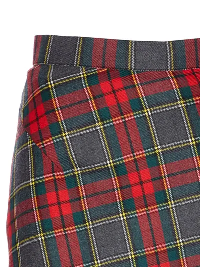 Vivienne Westwood Asymmetric Tartan Midi Skirt In Multi