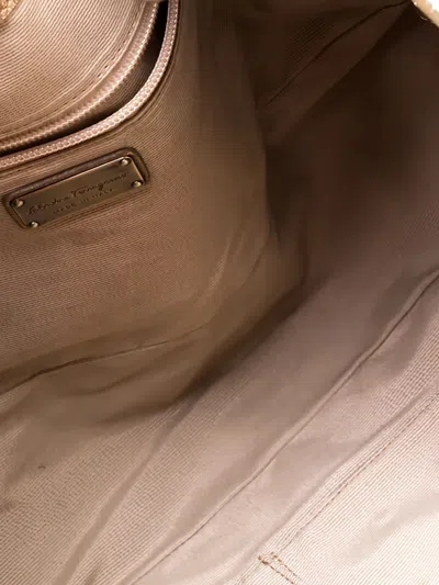 Pre-owned Ferragamo Bow-detailing Leather Tote Bag In Neutral