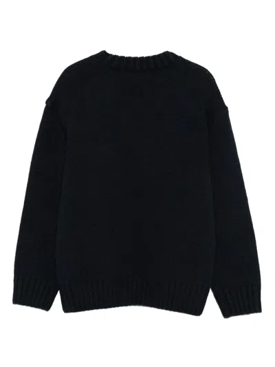 Emporio Armani Logo-intarsia Wool Sweater In Black