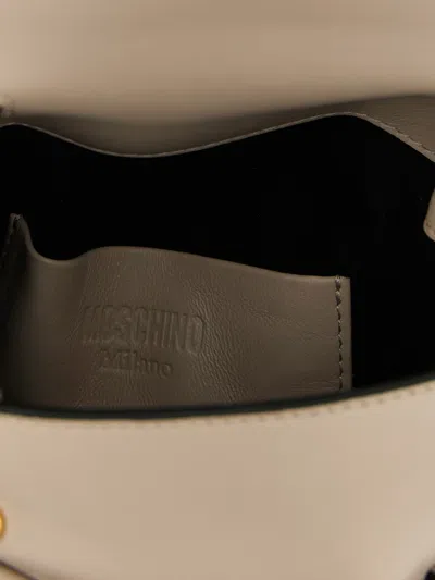 Moschino 'tie Me' Small Handbag In Gray