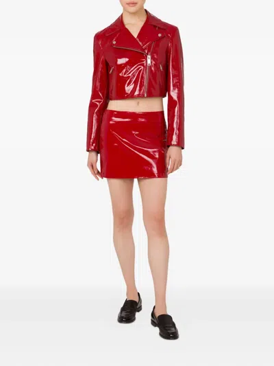 Moschino Jeans Cropped Jacket In Red