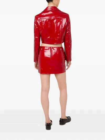 Moschino Jeans Cropped Jacket In Red