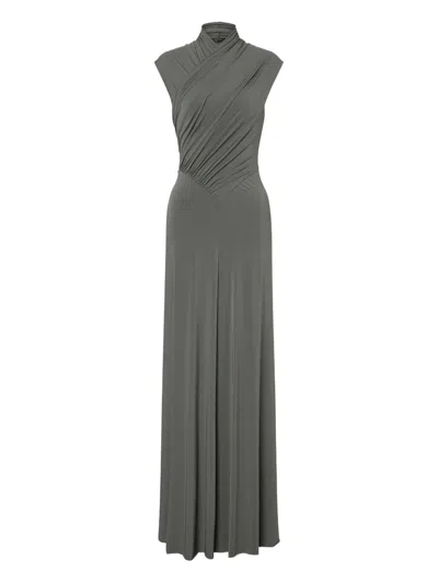 Alberta Ferretti Stretch Long Dress In Gray
