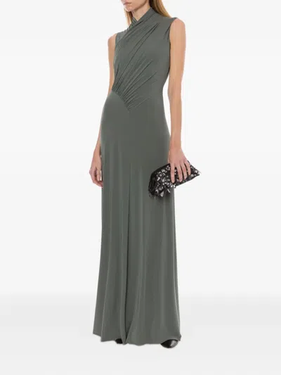 Alberta Ferretti Stretch Long Dress In Gray