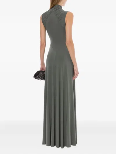 Alberta Ferretti Stretch Long Dress In Gray