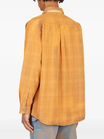 Notsonormal Checked Flannel Shirt In Orange