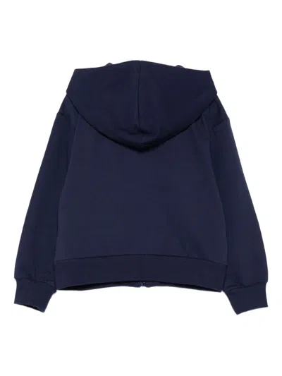 Moschino Teddy Bear-print Zip-up Hoodie In Blue