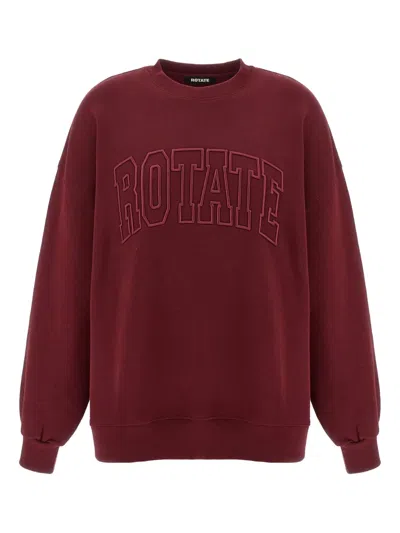 Rotate Birger Christensen Embroidered-logo Sweatshirt In Brown