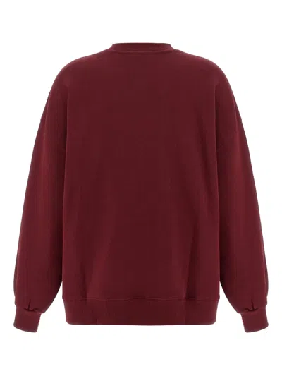 Rotate Birger Christensen Embroidered-logo Sweatshirt In Brown