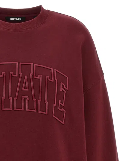 Rotate Birger Christensen Embroidered-logo Sweatshirt In Brown