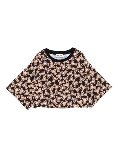 Moschino Teddy Bear-prin Crop Top In Multi