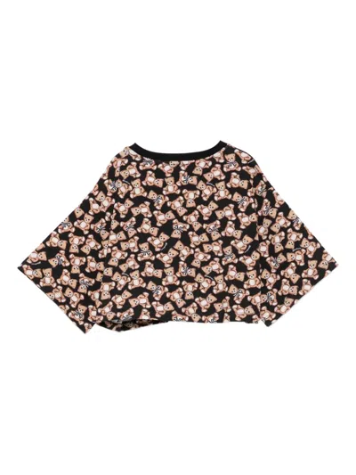 Moschino Teddy Bear-prin Crop Top In Multi