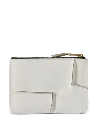 Comme Des Garçons Reversed Hem Wallet In White