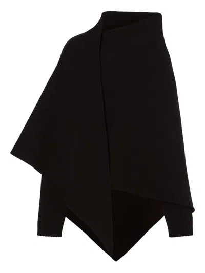 Alberta Ferretti Virgin-wool Blend Poncho In Black