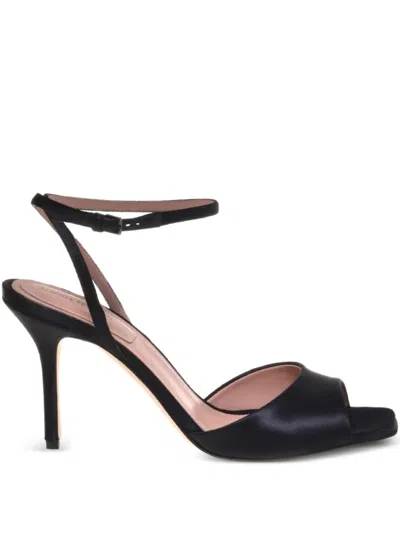 Alberta Ferretti 85mm Satin Sandals In Black