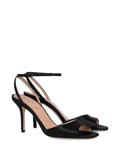 Alberta Ferretti 85mm Satin Sandals In Black