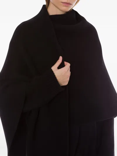Alberta Ferretti Virgin-wool Blend Poncho In Black