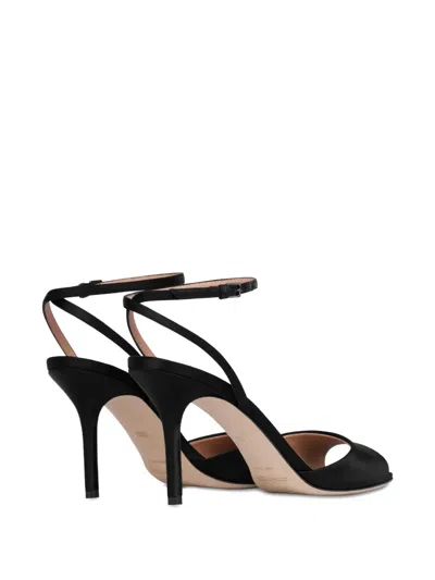 Alberta Ferretti 85mm Satin Sandals In Black