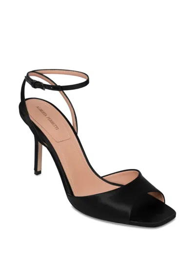Alberta Ferretti 85mm Satin Sandals In Black