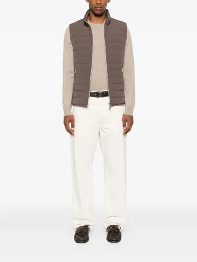 Brunello Cucinelli Men Lightweight Padded Vest In Gray