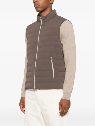 Brunello Cucinelli Men Lightweight Padded Vest In Gray