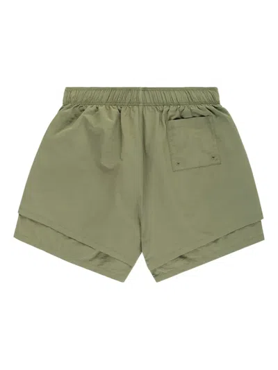 Sp5der Og Web Double-layer Shorts In Green