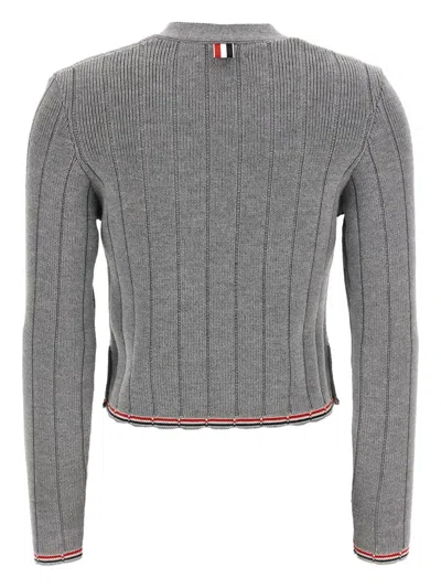 Thom Browne Ladder Full Needle Rib Stitch V Neck Car