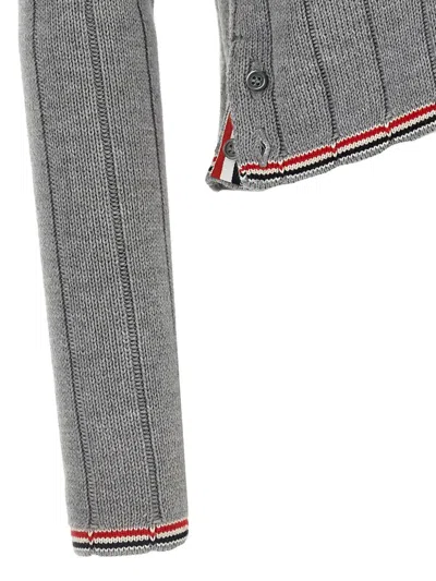Thom Browne Ladder Full Needle Rib Stitch V Neck Car
