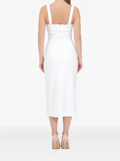 Versace Jeans Couture Buckle-embellished Midi Dress In White
