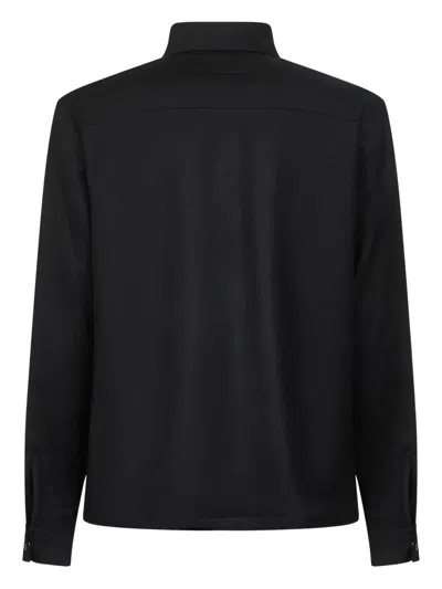 Zegna Padded Techmerino Shirt Jacket In Black