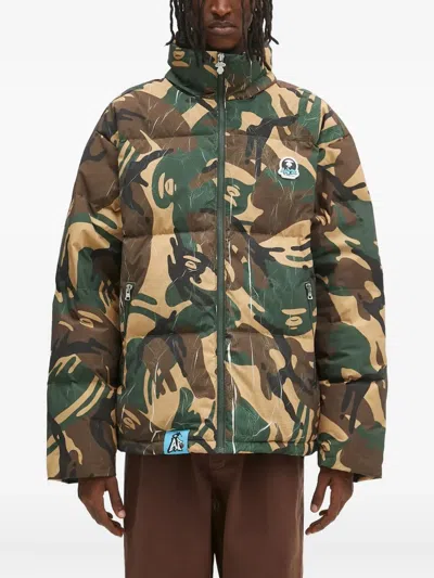 Aape By A Bathing Ape Camouflage-pattern Padded Jacket In Multi
