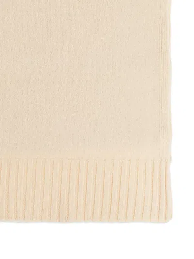 Jil Sander Ribbed-knit Wool Scarf In Neutral